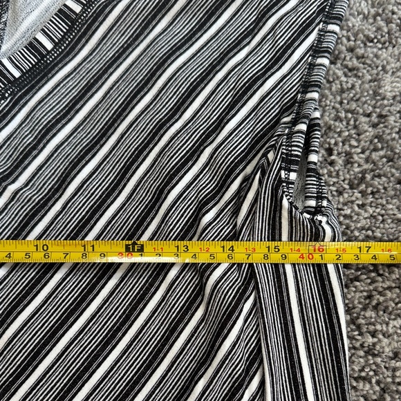 Talbots Black and White Striped‎ Midi Dress Stretchy Rayon Blend - Picture 4 of 4